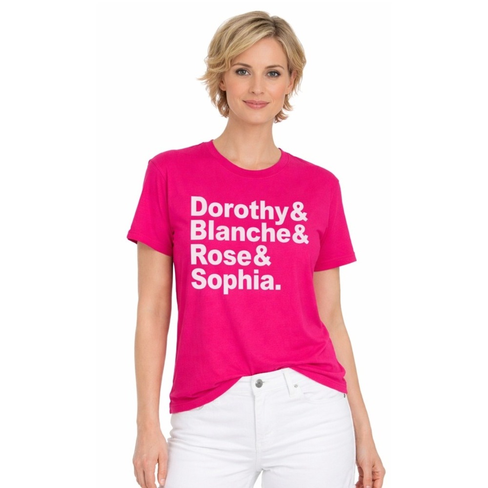 Womens SZ S Short Sleeve Golden Girls Dorothy Blanche‎ Rose Sophia T-Shirt Pink